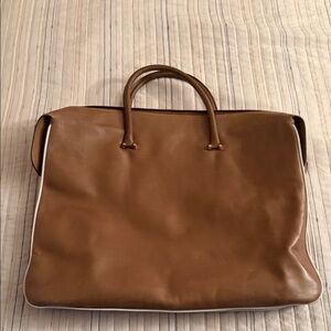 Salvatore Ferragamo vintage green/Brown Leather porfilio Bag